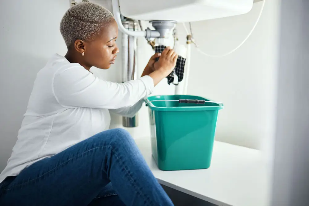 Licensed emergency plumber repairing bathroom plumbing leak in Chermside home