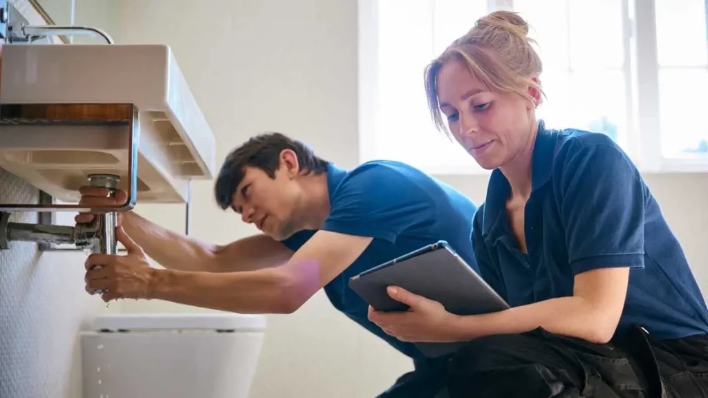 Experienced plumbing team inspecting residential plumbing in Anstead